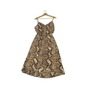 Monteau Snakeskin Midi Dress Womens P Medium Spaghetti Strap Mob Wife NWT